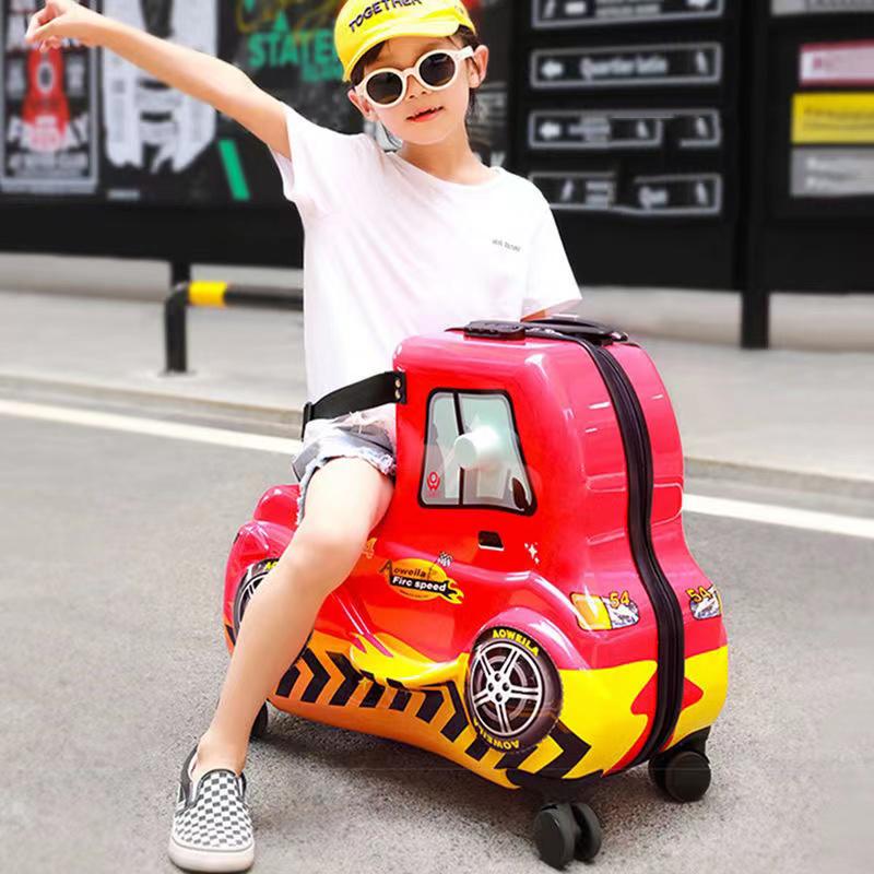 Новый детский чемодан на колесиках на колесиках, детская тележка для салона, дорожная сумка, милый детский автомобильный чемодан, багажник 24 дюйма
