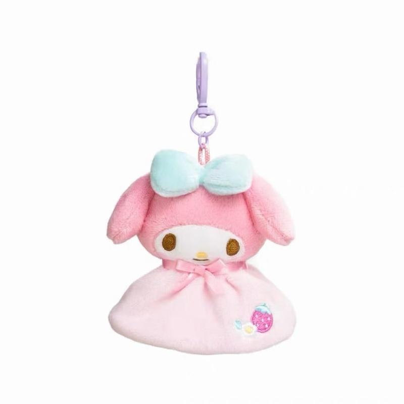 Cartoon Sanrio Sunshine Doll Plush Keychain Kuromi My Melody Cinnamoroll Kitty Hangyodon Stuffed doll Kawaii Backpack Charm