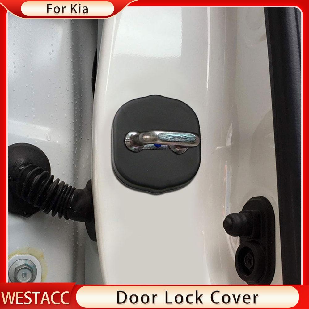 4 шт., защитная крышка для дверного замка автомобиля из АБС-пластика, наклейка для Kia Rio 5 Mohave Morning Rondo 7 Carens Koup Optima