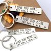 Lettering Keychain Engraved Keyrings I lOVE More The End Engraved Couple Keyring Charm for Birthday Christmas Gift