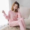 Women's Summer Cotton Silk Pajamas Set, Loose Fit, Plus Size, Versatile for Outdoors, Korean Style, Air Conditioning Suit, Long Sleeves, Fresh Design.