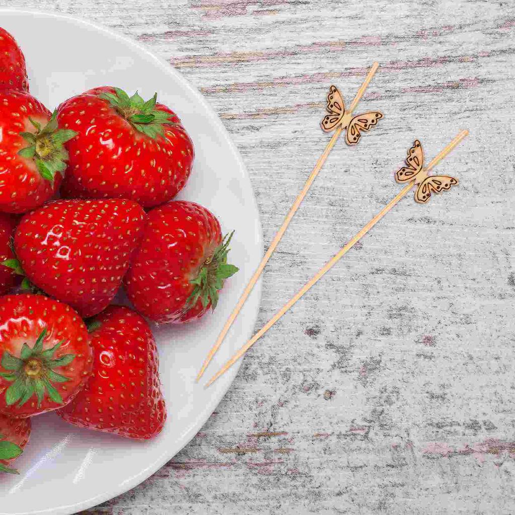 100 Pcs Bamboo Bead Fruit Skewers Food Stick Sticks for Plants Crafting Appetizers