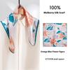 Spring and Summer New Travel Sunscreen Versatile 100% Silk Small Square Scarf Floral Printing Neck Small Square Scarf