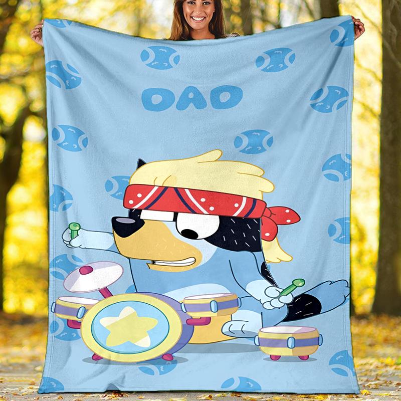 Bluey Theme Printed Blanket Perfect For Couch Bed Travel Outdoor Use Machine Washable Cozy Durable