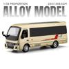 Scale 1:33 Coaster Business Bus Model Car Toy Music Light Pull Back Alloy Diecast MPV Vehicle Models Boys Ornament Collection