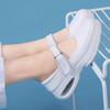 Fashion Leather Air Cushion Nurse Shoes Breathable Women Ladies Thick Soled Shoes Non-Slip White Medical Shoes One-Step Flat