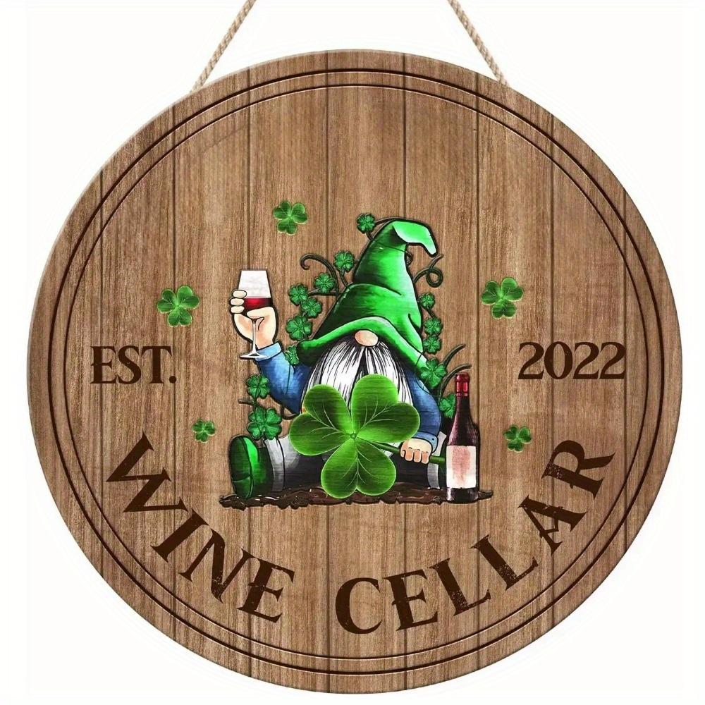 1 шт. 2d Плоский ретро-украшенный уличный ирландский бар ко Дню Святого Патрика круглый деревянный знак - 20 см, знак Lucky Grass, подходит для семейного бистро