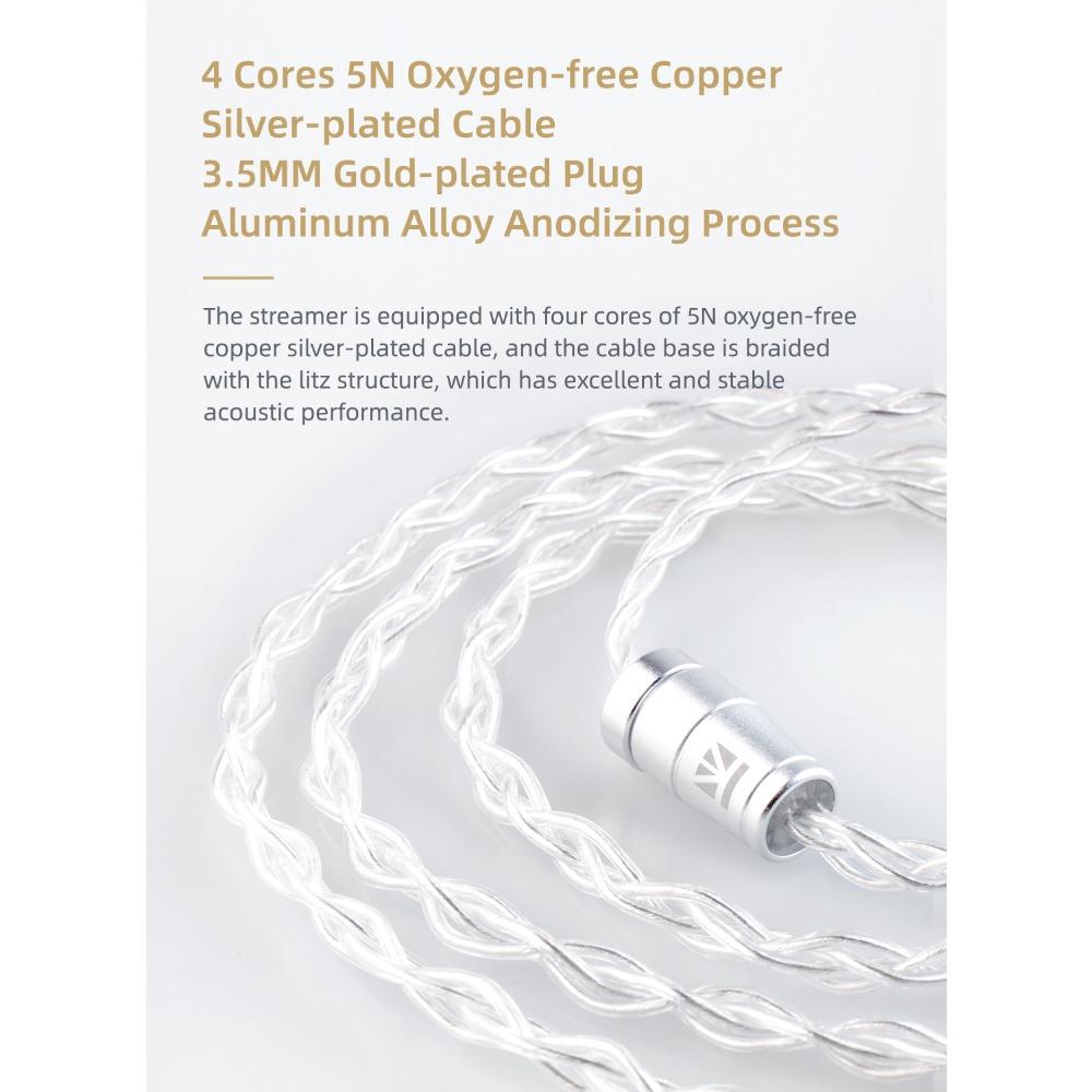 KBEAR Streamer Liuguang Single Motor HiFi Headphone Resin Can Replace The Line, A Popular Bass Game Wired Headset