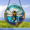 Round Acrylic Bee Honey Pattern Hanging Decoration Suitable for Window Doorway Wall Car Gift Pendant