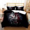 Skull-Themed Duvet Set, Bedding Set, Three-Piece Holiday Gift Set.