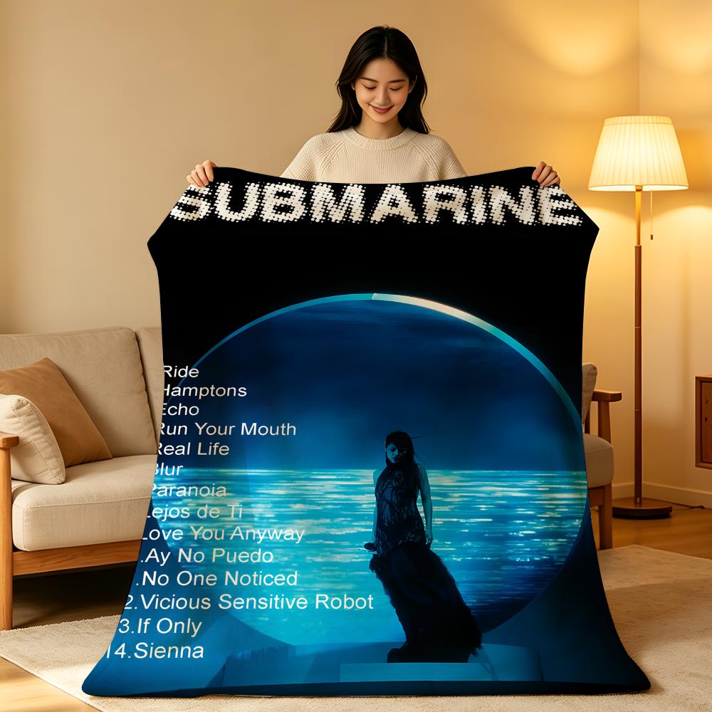 Плед T-The M-Marias S-Submarine Бросок Высокоплотный Короткий Плюш Мягкий Нежный к Коже для Дивана Дневного Сна Комнаты с Кондиционером