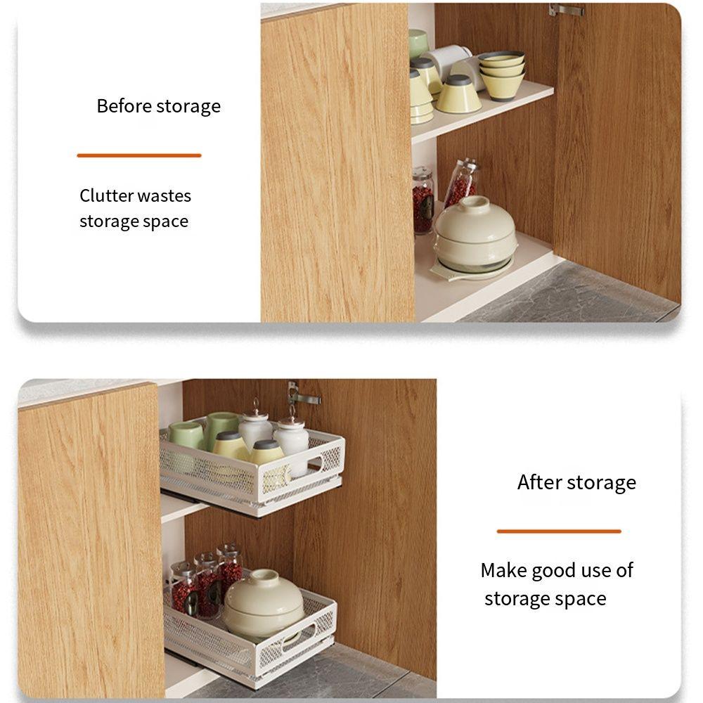 Выдвижная полка для хранения посуды Выдвижной ящик Выдвижной контейнер Корзина для хранения продуктов Офис