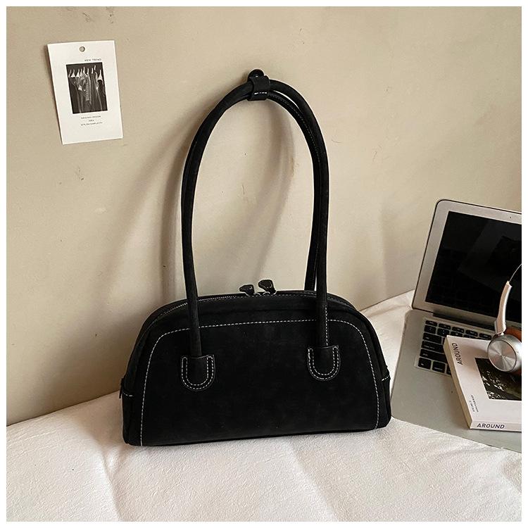 Retro simple fashion baguette bag autumn new pillow bag underarm bag women's fashionable casual shoulder bag