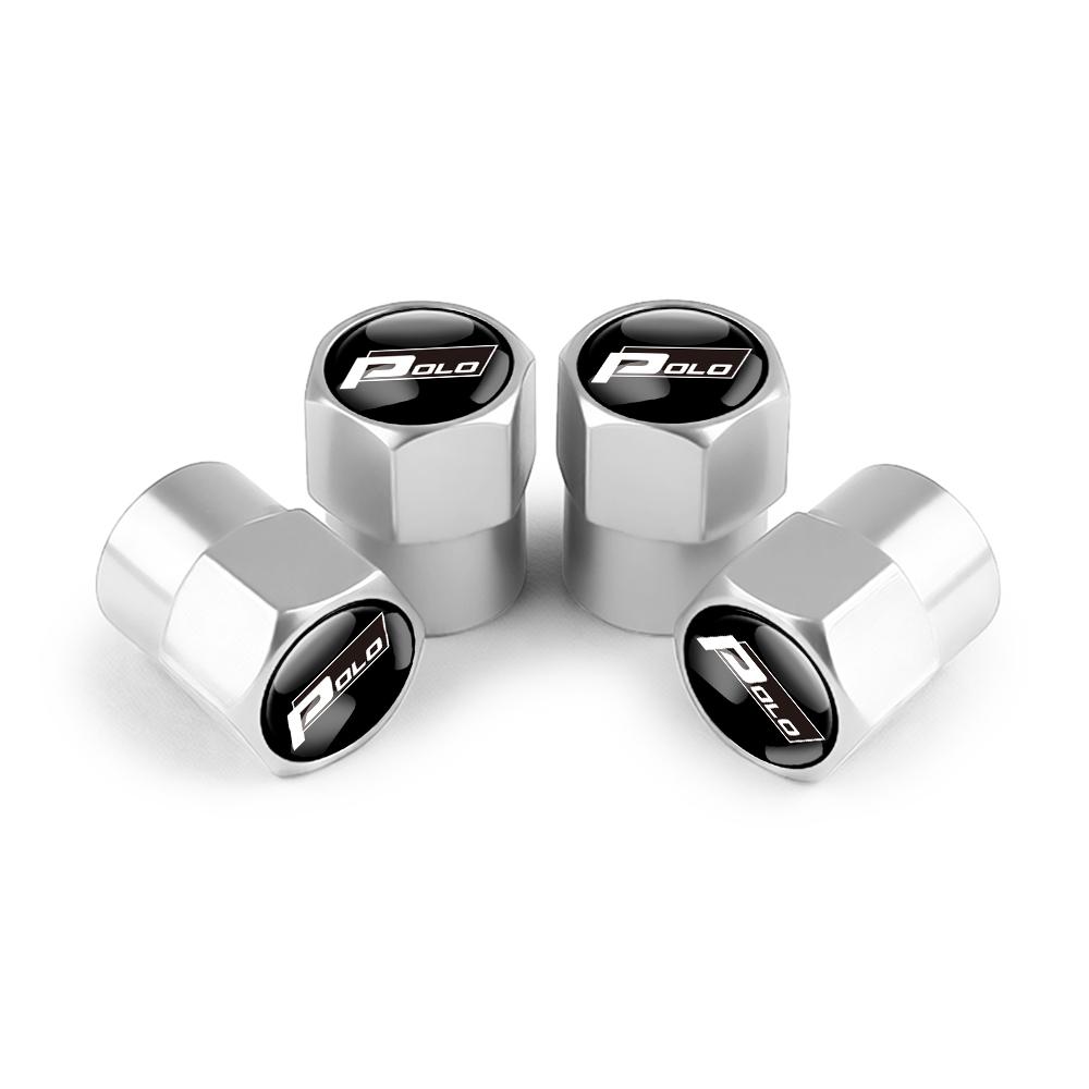 CAT1 Volkswagen Golf Rline Polo GTI R Badge 4Pcs Metal Car Wheel Tire Valve Caps Cover Accessories for VW Jetta Touareg CC Passat MK7