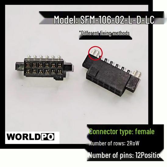TFM-106 Разъем SMT, папа, 2 ряда, 12 контактов, шаг 1,27 мм