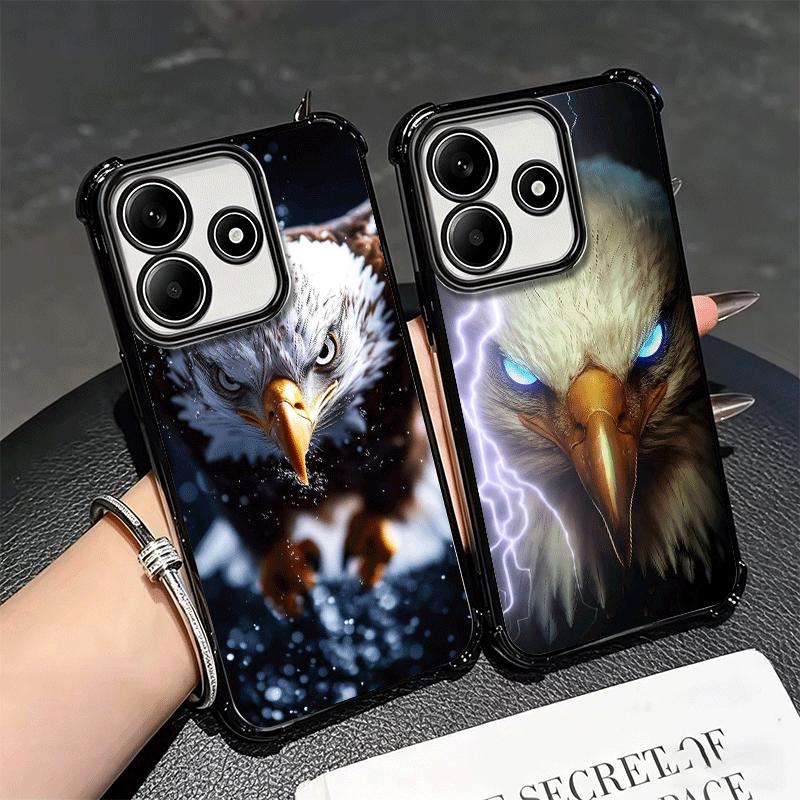 Bald Eagle Cool Plating Phone Case For Xiaomi Redmi Note 14 15 Pro Plus 13 12 11 11S 11T 10 9S 9 5G Anti-Fall Airabag Cover