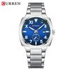 CURREN 8472 Minimalist Men’s Waterproof Quartz Wristwatch with Steel Band and Calendar