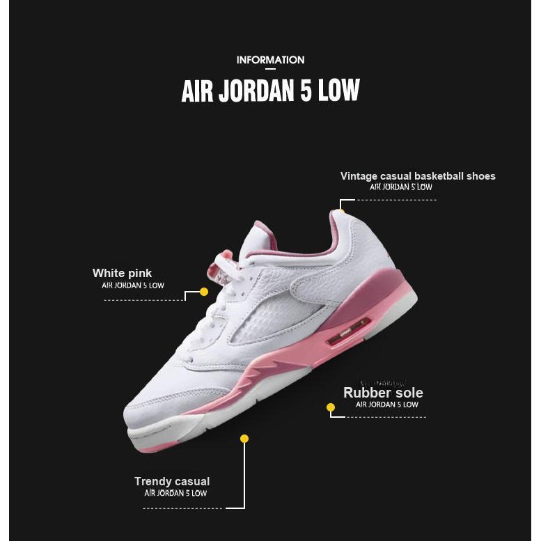 Кроссовки Air Jordan 5 Retro Low GS Crafted For Her Kids Белый коралл-мел Desert-Berry DX4390-116