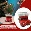 Santa Boots Planter Red And White Resin Santa Claus Boots Flower Pot with Buckle And Snowflake Accents Holiday Tabletop Ornament for Mantel Shelf