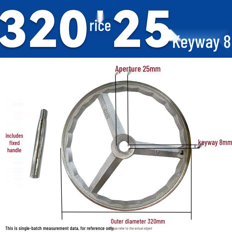 Chrome-Plated Cast Iron Handwheel with Square and Round Corrugated Edges for Industrial Machine Tools