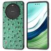 Ostrich Texture Phone Case for Huawei Mate 60 Pro Genuine Cow Leather Coated PC TPU Cover
