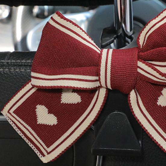 1/2Pcs Car Headrest Hooks Purse Bag Hangers Universal Easy Installation Cute Bow Design Storage Hooks Auto Interior Decor