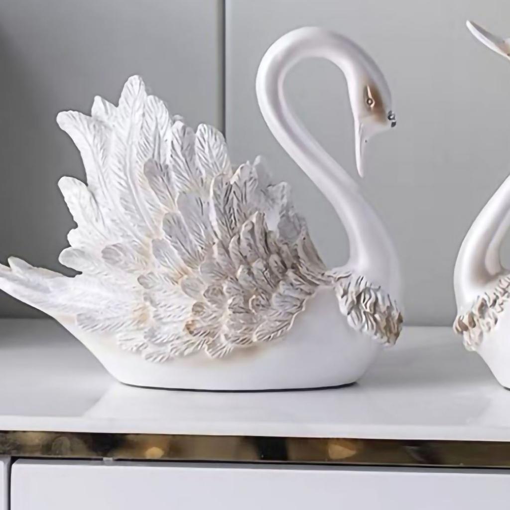 Пара лебедей украшение гостиная тумба под телевизор лебедь украшение современное украшение для дома свадебные подарки