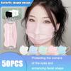 50pcs V-face Disposable Face Mask Morandi Color Protective Face Cover Health Care Anti Dust Mask