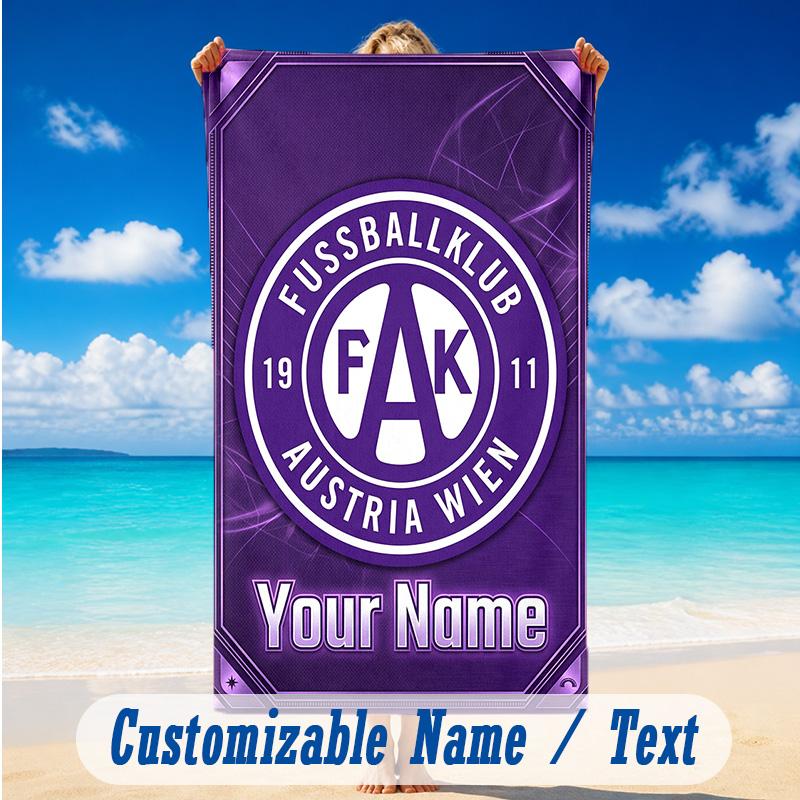 Beach Towel Custom Name Text, Quick Dry Large Towel For Beach HomeAustria Wien FC
