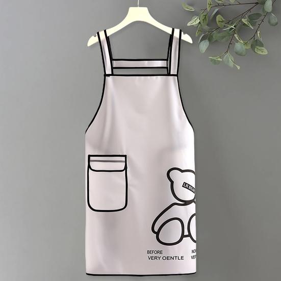 Useful Pocket Design Anti Stain Comfortable Back Lace-up Cooking Apron for Home Kitchen