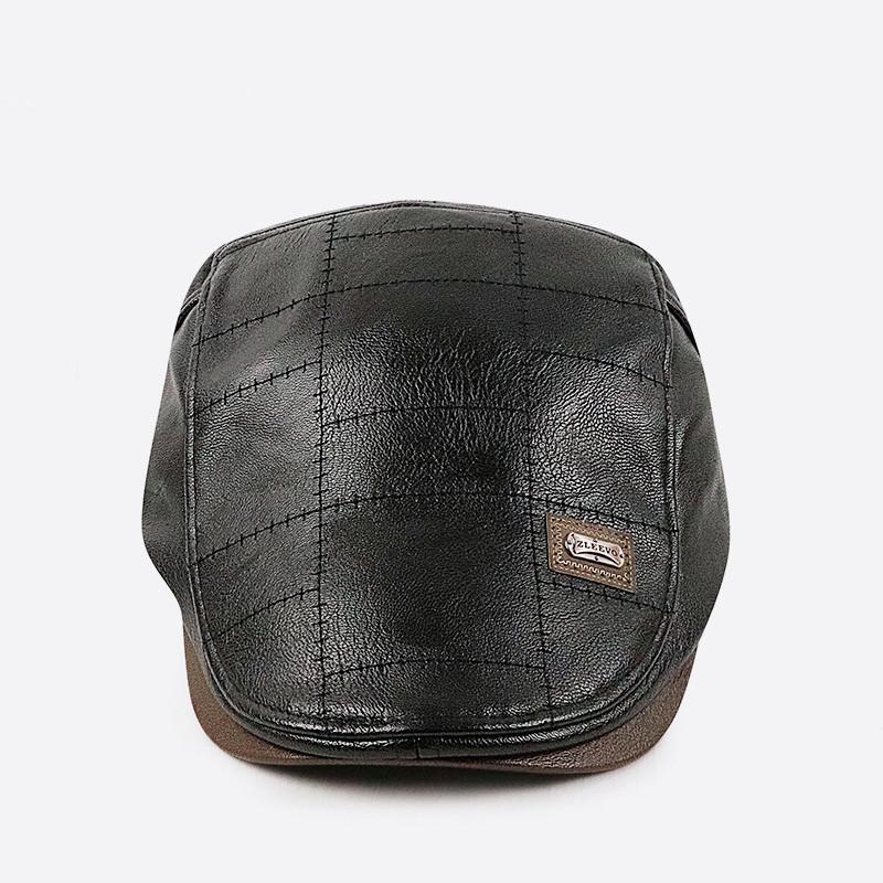 Зимний мужской берет нового дизайна, женская кепка газетчика из искусственной кожи, мужские теплые кожаные шапки