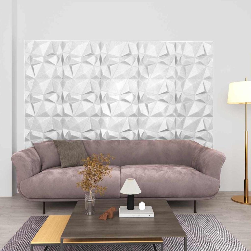 Wall Panels 12 pcs Diamond White 50 x 50 cm XPS Foam