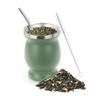 230ML Mate Cup 304 Stainless Steel Double Wall 8oz Portable Tea Mug Mate Tea Gourd with 2 In 1 Straw Spoon Give Cleaning Brush