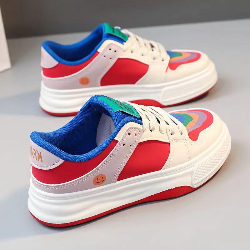 Радужные женские кроссовки с цветными блоками, новые женские дышащие туфли, оригинальные повседневные кроссовки Niche с толстой подошвой Mandarin Duck