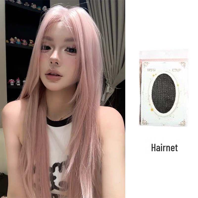 Розовый парик в корейском стиле Y2K: Длинные, Прямые, Многослойные, Модные и Естественные Локоны для Женщин