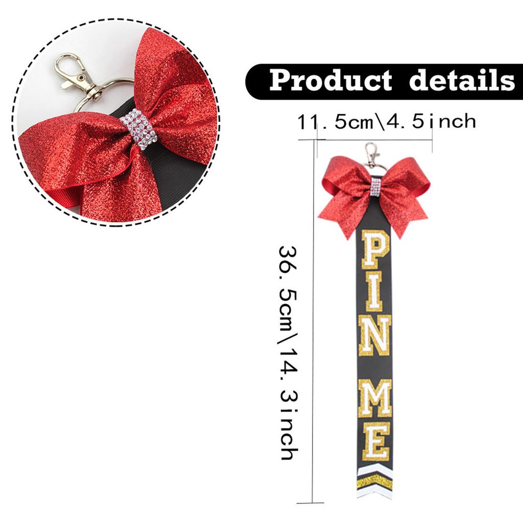 Set of 5 Cheer Team Ribbon Keychains Set Cheerleading Key Accessories for Sports Event and Team Building Activities