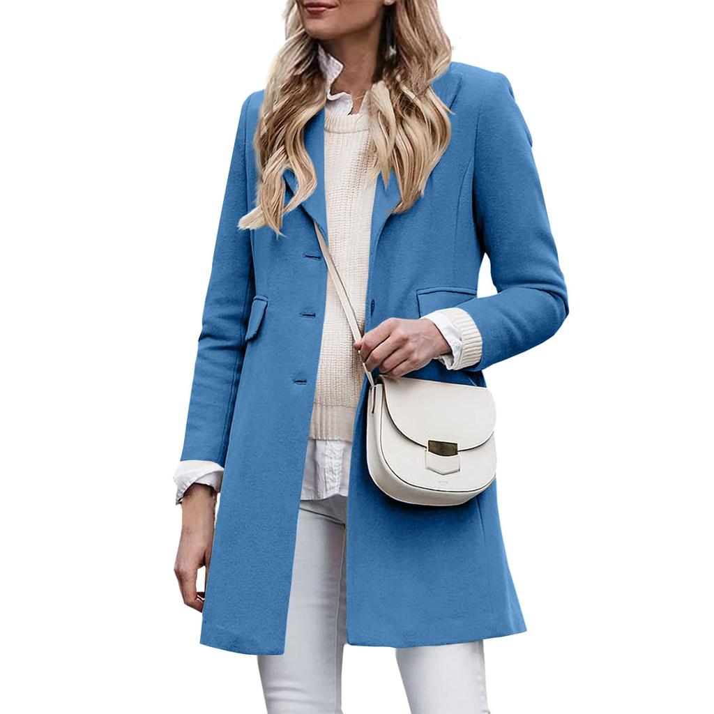 Женское шерстяное пальто осень-зима кардиган однобортный пиджак