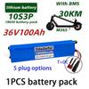 NEW 36V 100Ah 18650 Rechargeable Lithium Battery Pack 10S3P 500W High Power Modified Bicycle Scooter Electric Vehicle with BMS