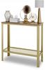 Bolted Console with Mesh Shelf Loft Hallway Gold+Oak Lancelot