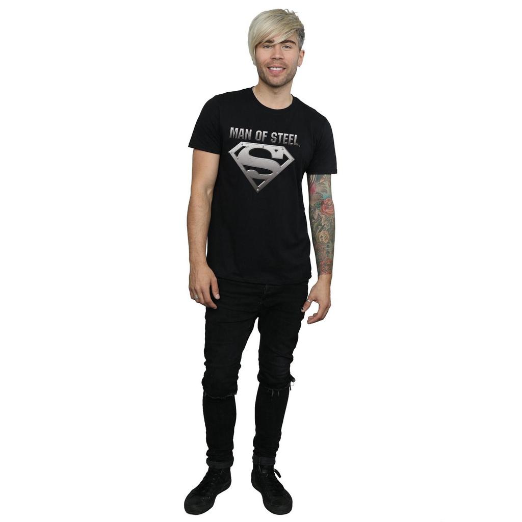 DC Comics Mens Superman Man Of Steel Shield T-Shirt