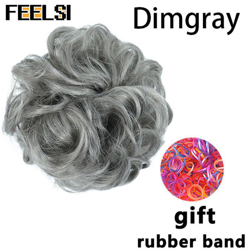 Женский вьющийся шиньон с эластичной резинкой, синтетическая резинка для волос, небрежный пучок, шиньоны