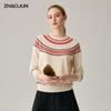 Zhaojun Women's Fair Isle Jacquard Cashmere Sweater