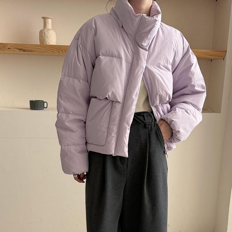 Съемная шапка короткая пуховая куртка женская 2024 новая корейская сладкая утолщенная белая утиная пуховая куртка конфетного булочка