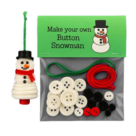 Сделай сам Рождественское украшение из пуговиц Пуговичный снеговик Набор для украшения рождественской елки