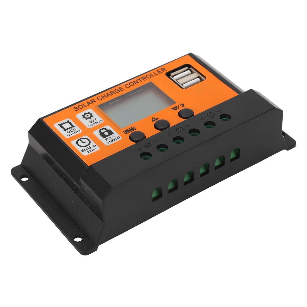 Контроллер заряда от солнечной батареи ЖК-дисплей 3-ступенчатое управление Регулятор заряда солнечной панели для кислотного