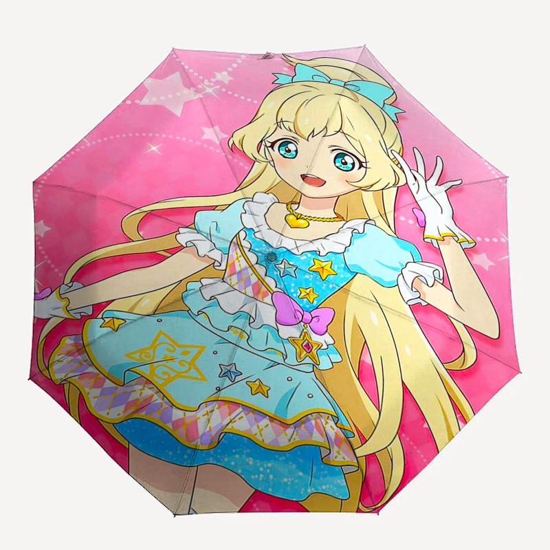 1 шт. Сияющая звезда: Зонт Pretty Cure для улицы - Автоматическое открытие/закрытие, Портативная 3-складная конструкция с железным каркасом - Идеальный подарок для фанатов, Путешественников,