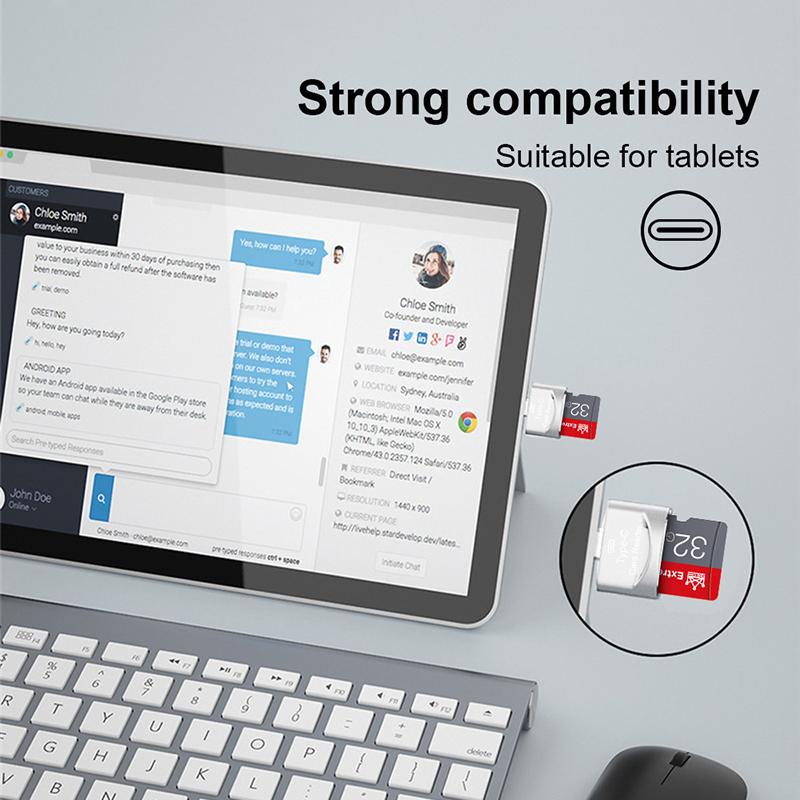 Tf Card Reader Tf Card To Type-C Card Reader Otg Adapter Карта памяти To Usb C High Speed For Mobile Phones Laptop B