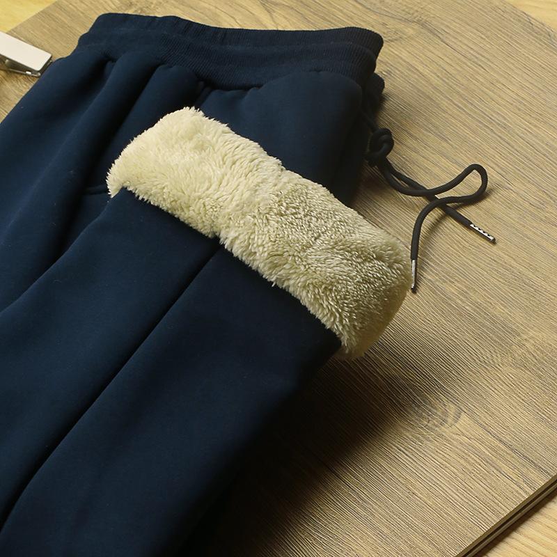 Мужские спортивные штаны для бега Толстые бархатные брюки повседневные прямые брюки Хлопковые спортивные штаны Спортивные беговые шерстяные флисовые зимние брюки для мужчин