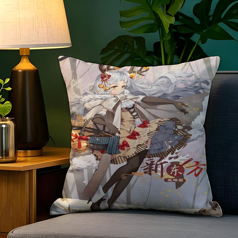 Christmas reindeer antler girl Pillow Case Natural Linen Pillow Case DoubleSided Decor Sofa Pillowcase Home Decor