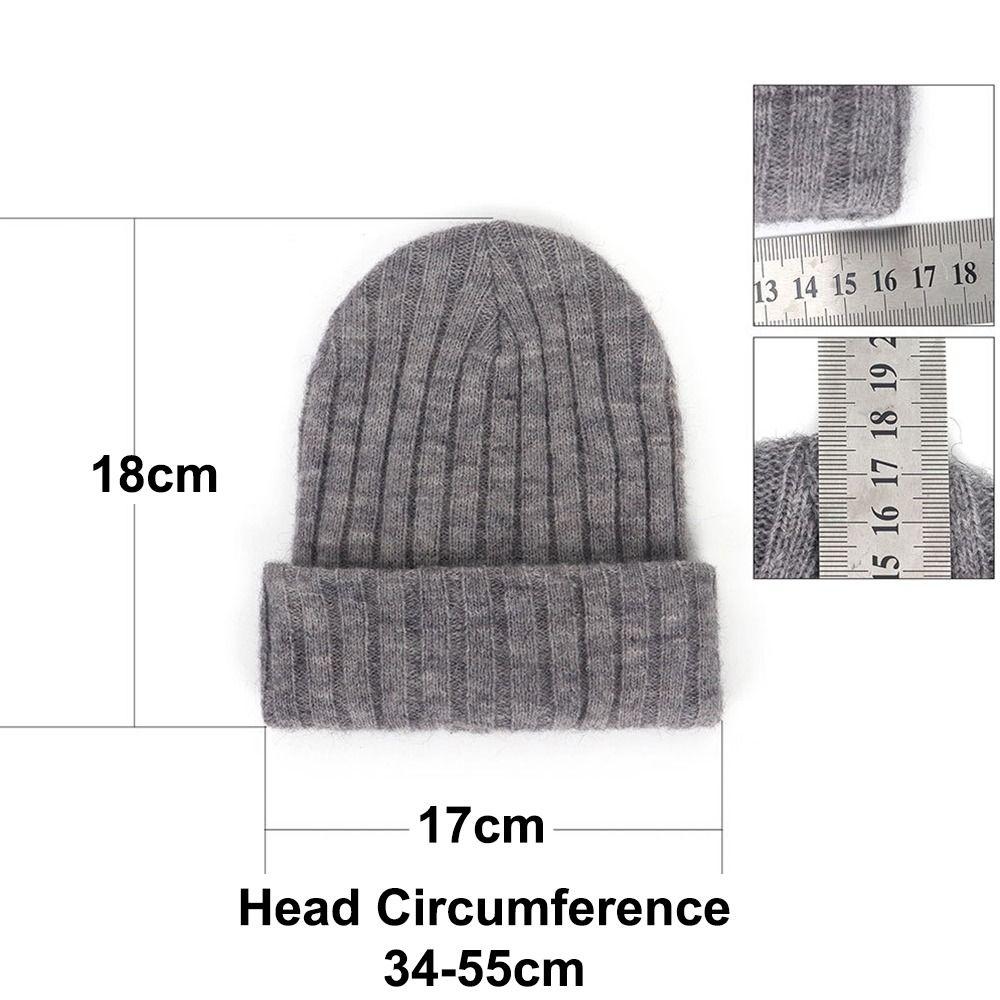 Solid Color Winter Cap Cat Ear Casual Knit Cap Casual Embroidered Bonnet Autumn Winter